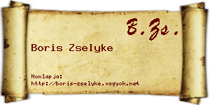 Boris Zselyke névjegykártya